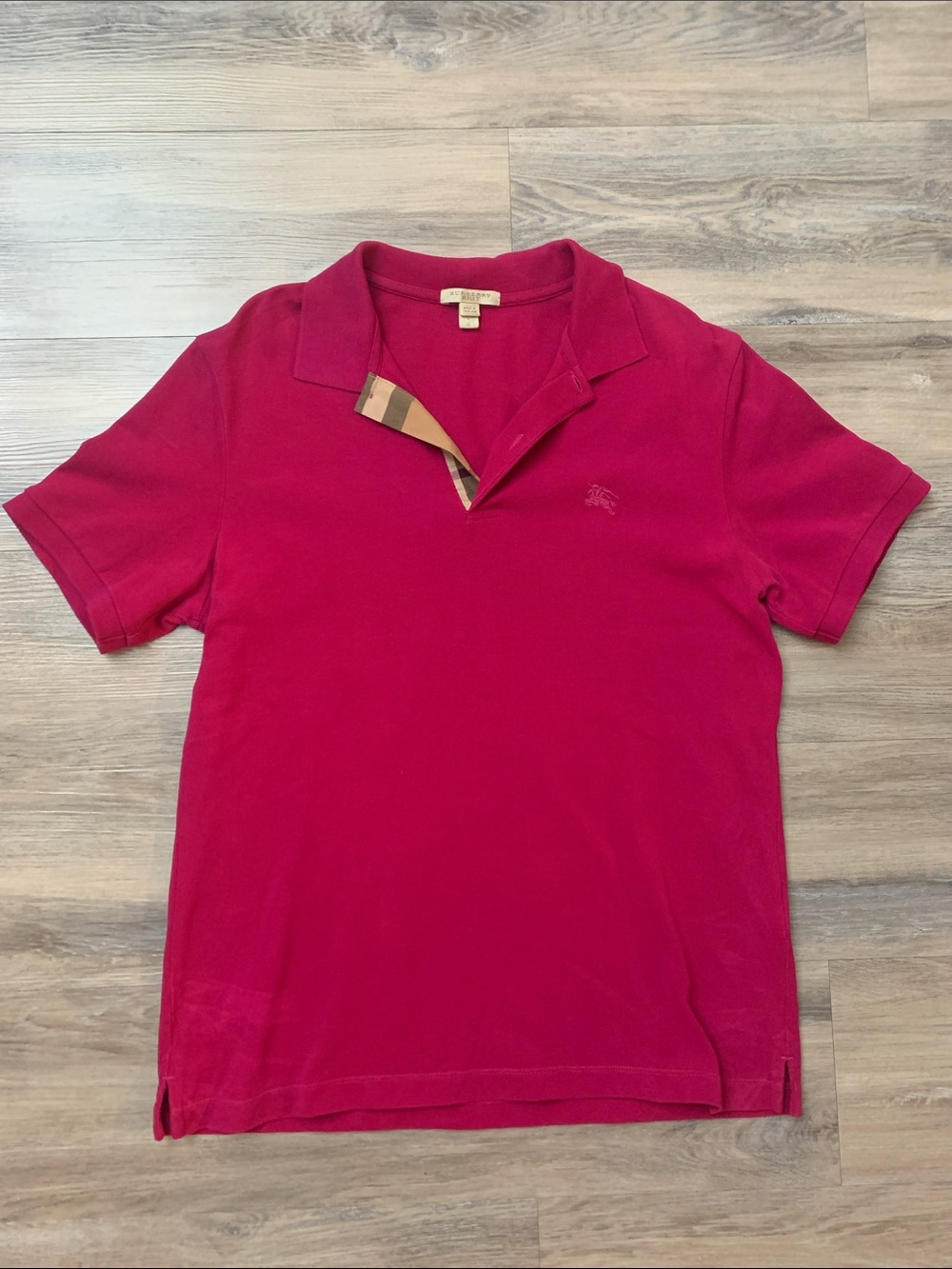 Burberry Brit Pink Polo Top with Signature Label Size L